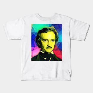 Edgar Allan Poe Colourful Portrait | Edgar Allan Poe Artwork 6 Kids T-Shirt